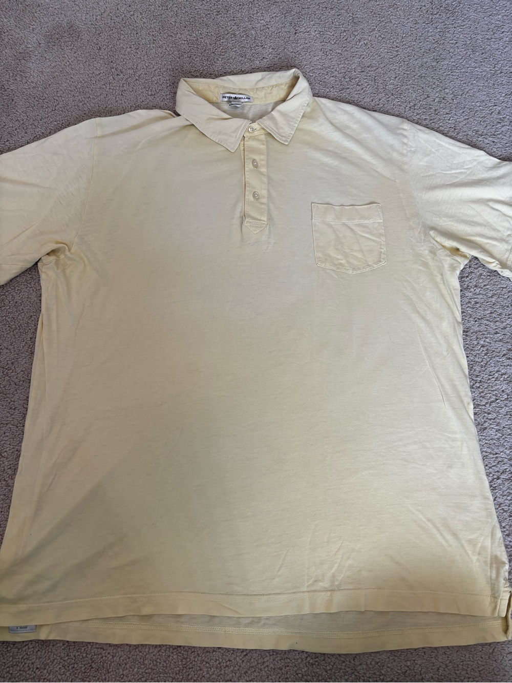 Peter Millar Men's Short Sleeve Polo Shirt - Light Yellow